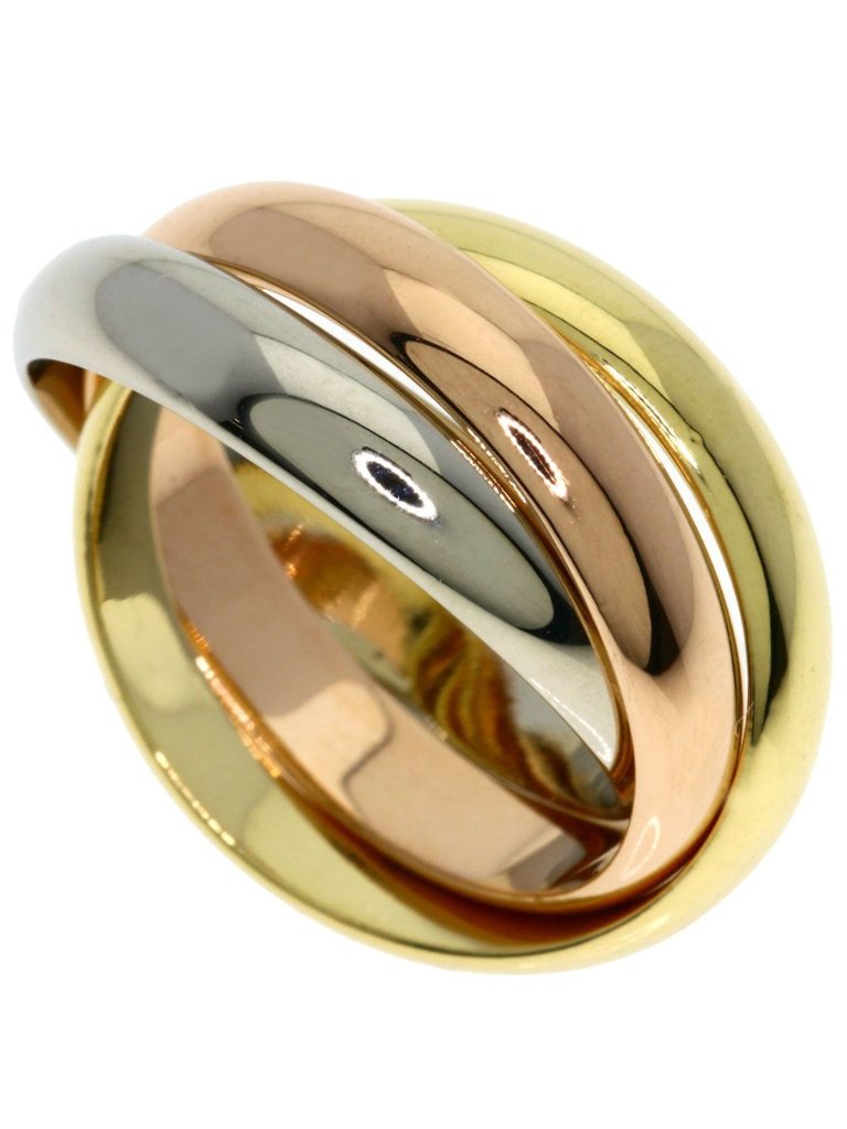 Cartier Trinity Mm 53 Ring 18k Yellow Gold 18k Pink White
